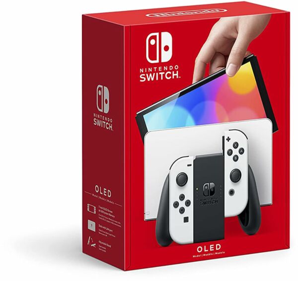 Nintendo Switch OLED, Portátil e Doméstico, Tela de 7 Polegadas, Bateria de até 9 Horas, 64GB de Armazenamento, Inclui Joy-Con com Suporte e Alças